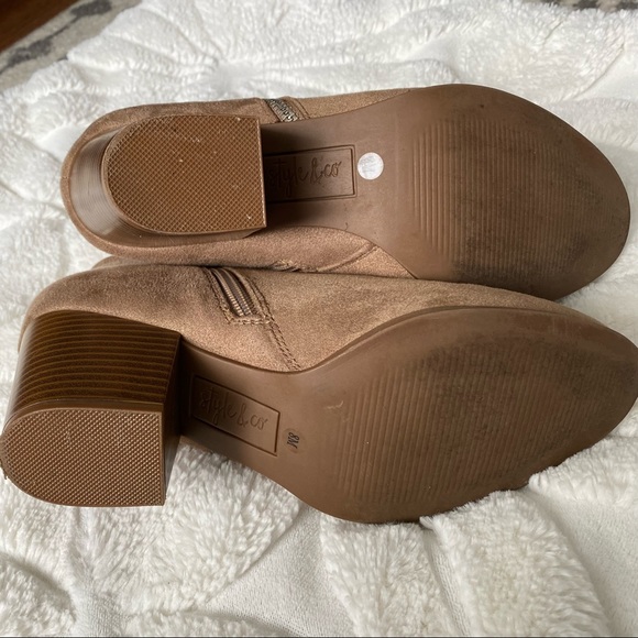 Style & Co. Tan/Cream Heeled Boots Women’s Size 8 - Picture 11 of 11